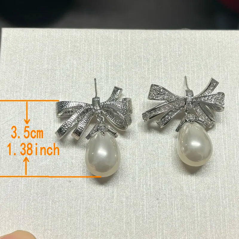 Purple Knot Pearl Earrings For Jewelry Gift