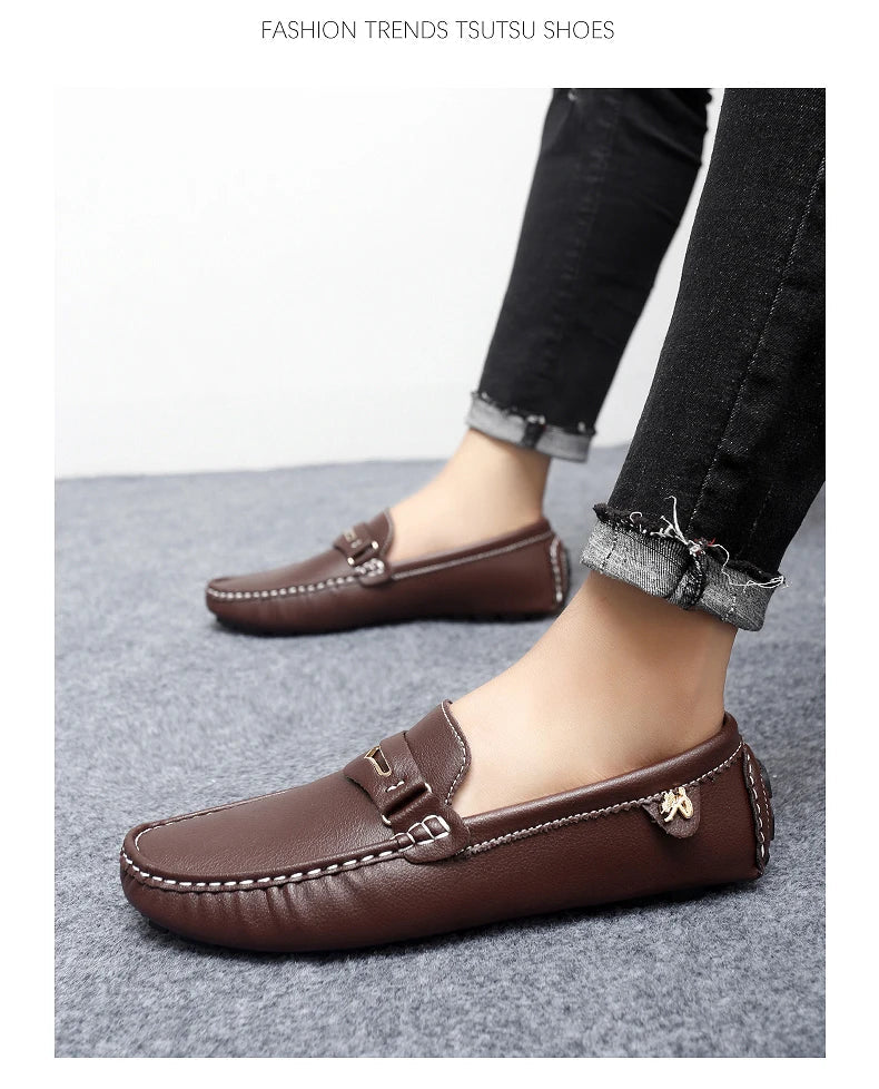 Formal Italian Shoes Men Handmade Leather Loafer Driving Flats Slip-on Casual Shoes Luxury Comfy Moccasins Dress Shoes for Men