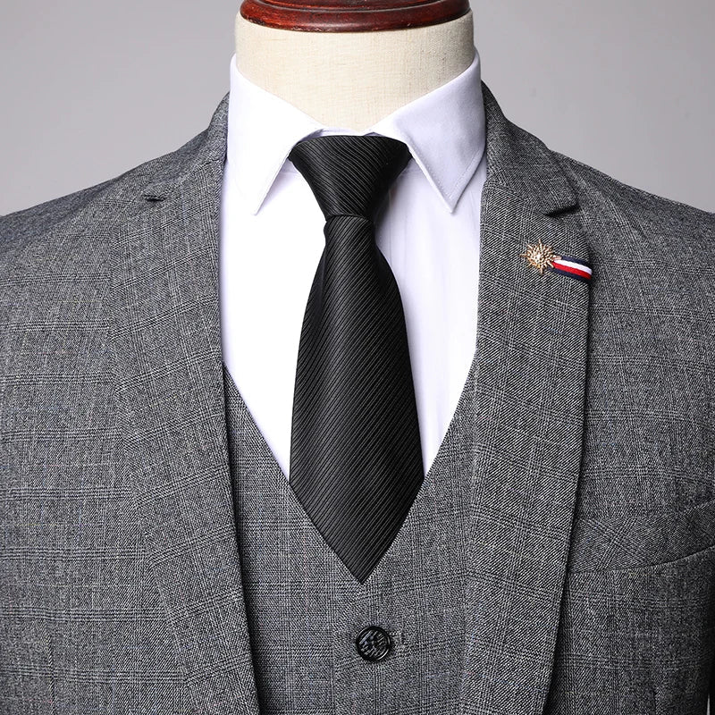 Suit  Men's Fashionable Business Banquet, Trendy Singer, Grid Host, Casual Wedding Banquet Dress, Male Star Performance Suit