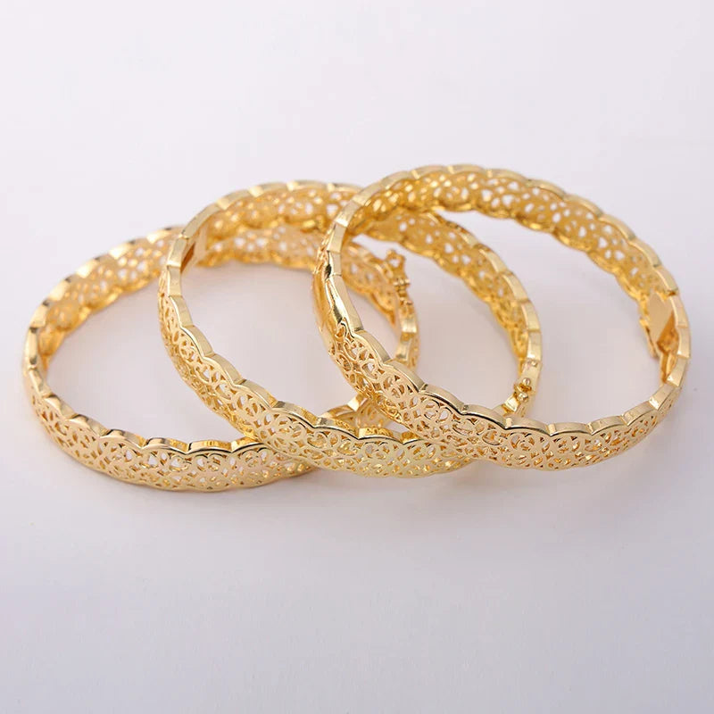 Morocco Trend 18k Gold Color Jewelry Set for Party Design Earrings and Pendant Necklace Bracelet Ring Set for Engagement