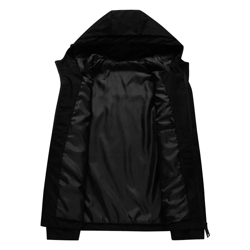 2026 Men's Waterproof Raincoat Hooded Lightweight Cycling Jacket Street Style Hiking Windproof Outdoor Leisure