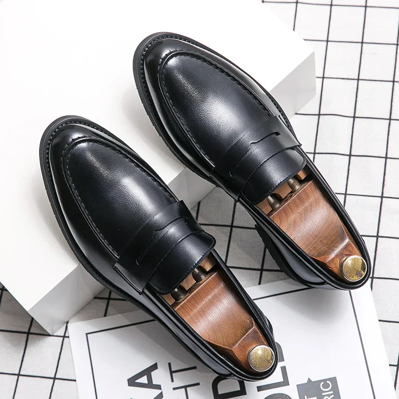 Men's Dress Shoes Formal Office Leather Brogues Shoes Male High Quality Casual Business Shoes Men Social Leather Loafers For Man