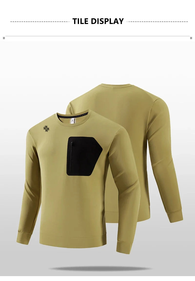 Men's High-Quality Outdoor Sports Long-Sleeved T-Shirt Autumn Winter Spring Leisure Running Leisure Tops