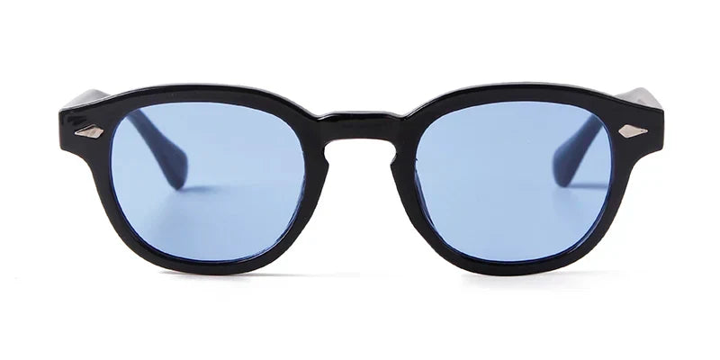 Fashion Transparent Blue Round Sunglasses Women Men 2024 Retro Rivet Tortoise Small Square Sun Glasses UV400 Lunettes De Soleil
