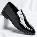 Spring Autumn New Patent Leather Shoes for Men Solid Color Fashion Wedding Shoes Male Low Top Casual Loafers Man
