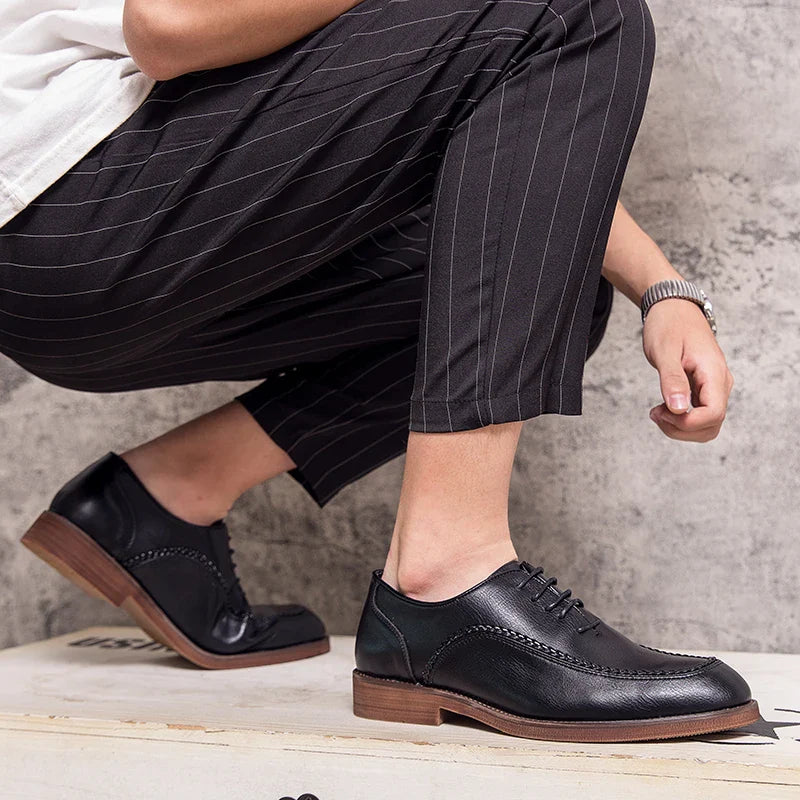 Spring Autumn New Men's Genuine Leather Casual Shoes Outdoor Work Shoes Office Dress Shoes Men's Wedding Shoes Free Delivery