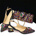 Hollow Design Women Shoes Matching Bag in Champagne Color Mature for Party
