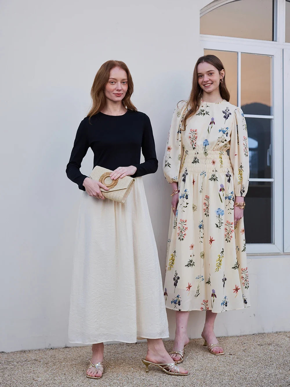 SS26 Women Smock Floral Dress Sweet Style