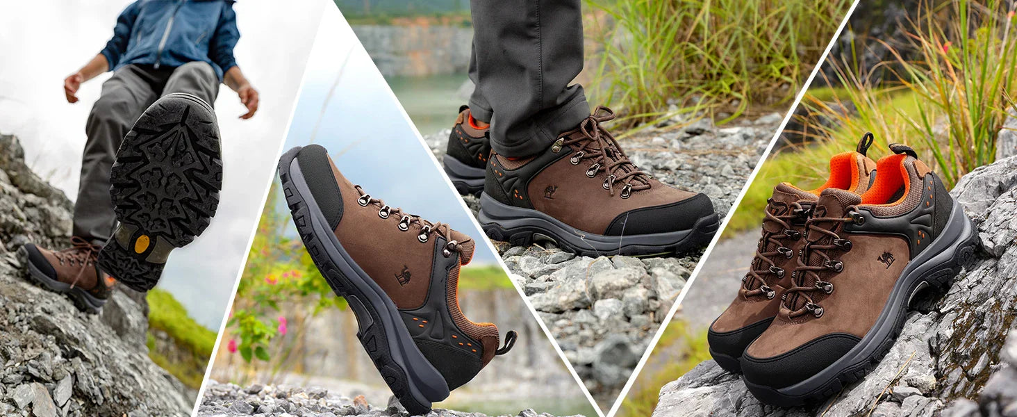 Hiking Shoes for Men Waterproof Outdoor Low-top Hiking Boots Leather Men's Trekking Shoes Walking Male Sneakers New