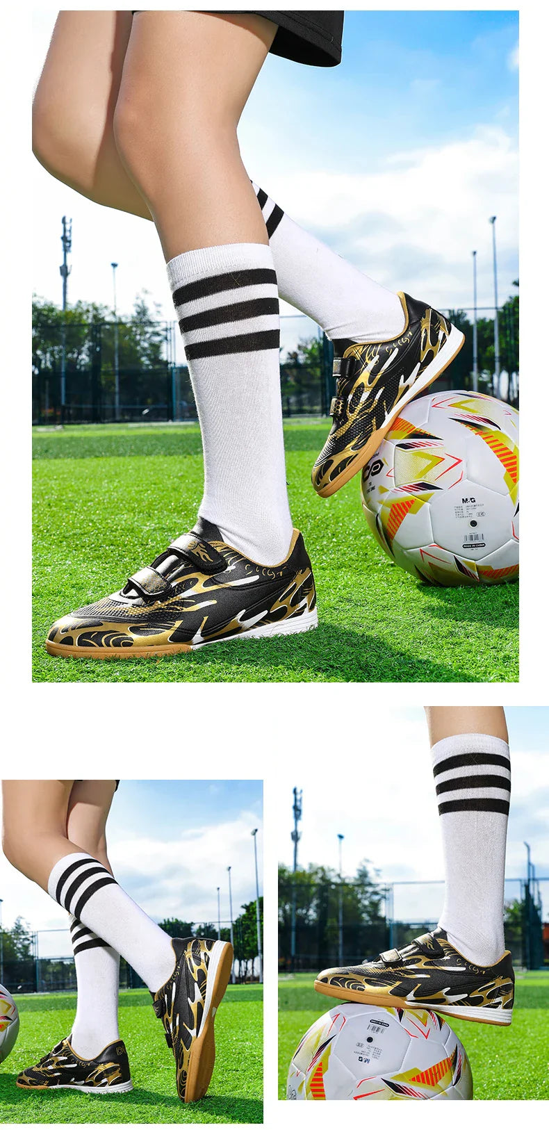 Children Football Shoes Professional Indoor Non Slip TF/FG Fast Grass Boys Match Wear Resistant Training Football Shoes for Kids