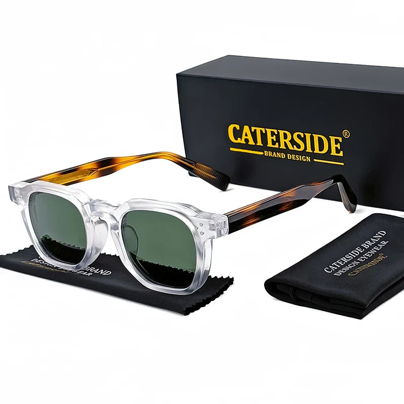 نظارات CATERSIDE الشمسية الجديدة ريترو بانك للرجال بتصميم مربع شخصي نظارات نسائية عصرية للحفلات هدية مهرجان قطعتين