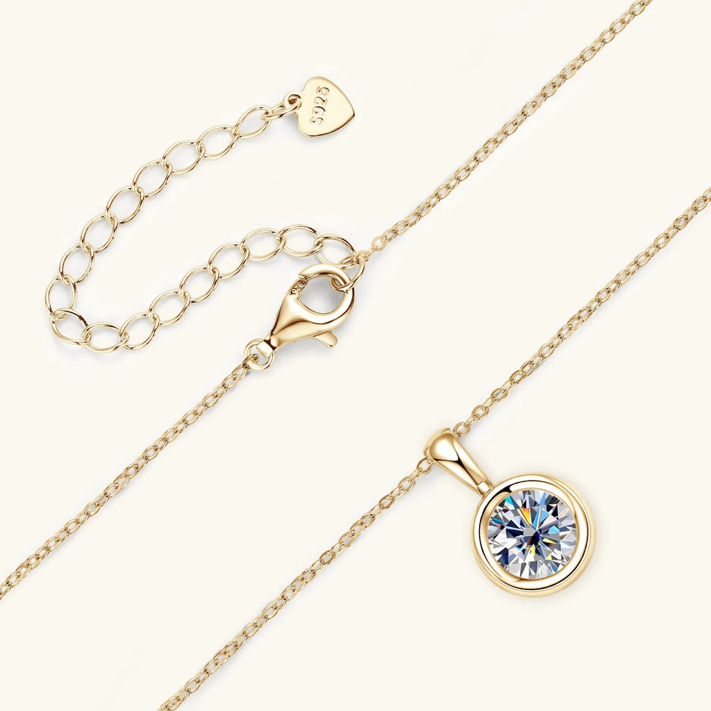 GRA Certified 2CT Moissanite Pendant Necklaces 925 Sterling Silver Solitaire Necklace Chain For Women Jewellry Gift
