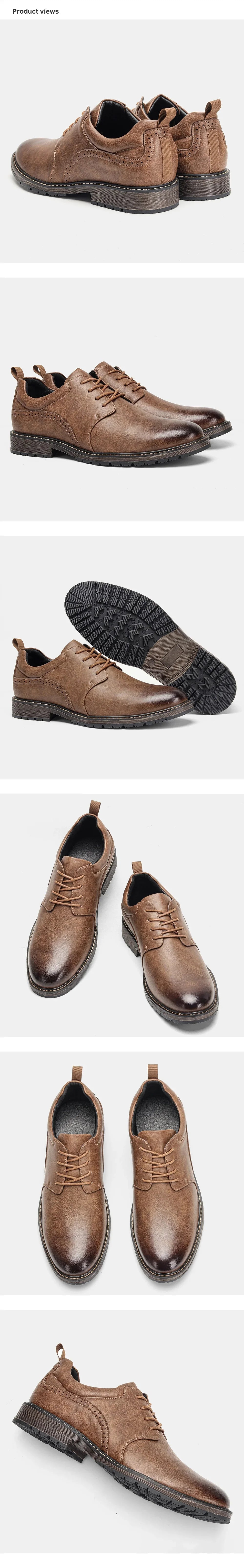 Men Shoes Brand 2026 Fashion Comfortable Leather Shoes Men