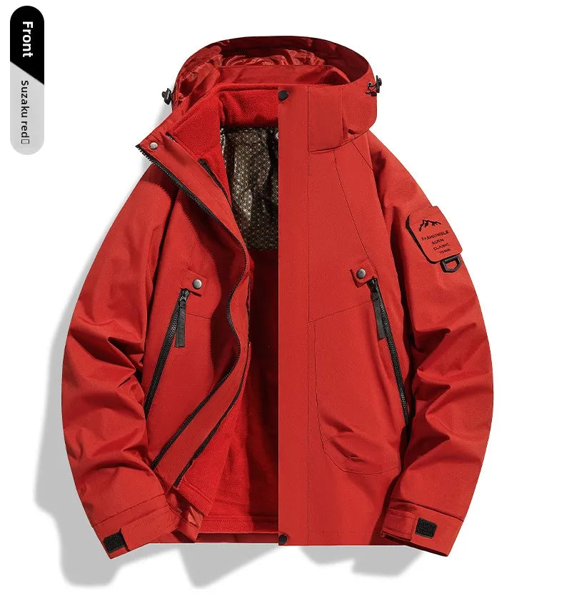 New Autumn and Winter Graphene Heating Cold Warm Insulation Men's Women's Three in One Jacket Waterproof Windproof Assault Suit