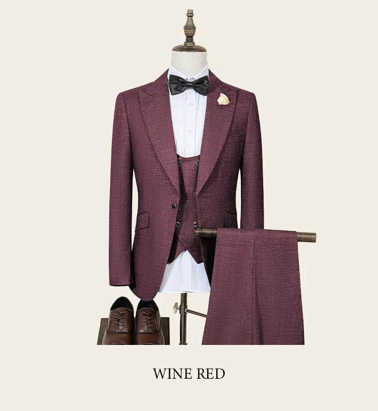 High Quality Male Groom Wedding Blazers Slim fit casual evening gown Business Office Men's Suits