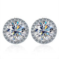 1ct D Color Moissanite Earring For Women Wedding Fine Jewely with GRA 925 Sterling Sliver Plated 18k White Gold Earring