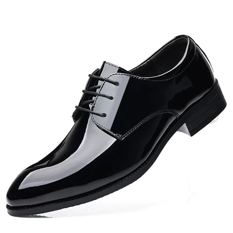 Spring British Style Formal Dress Shoes Black Business Oxfords For Groom Wedding Office Comfortable Big Size Footwear Non Slip