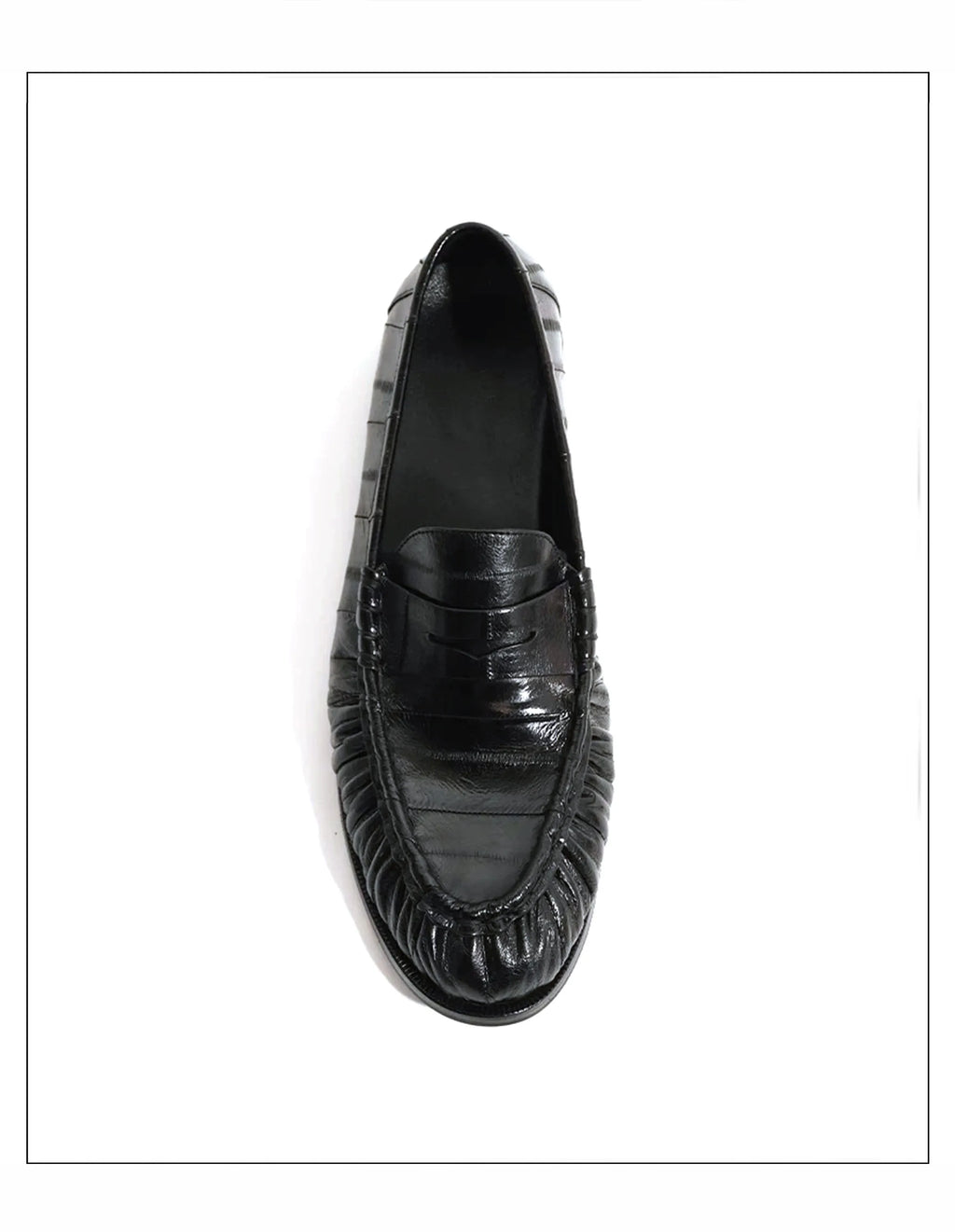Loafers for men's eel skin pleated design a top layer cowhide slip in formal dress shoe suitable for casual work and commuting
