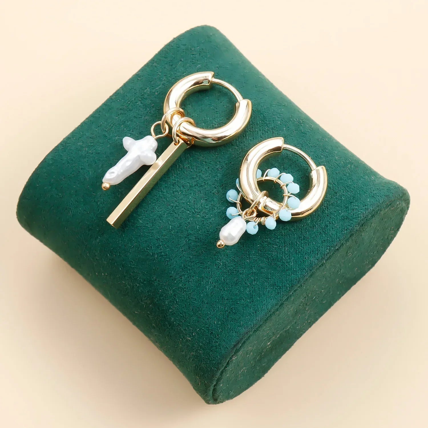 Geometric Crystal Asymmetric Dual-use Ear Buckle Earrings for Women Jewelry