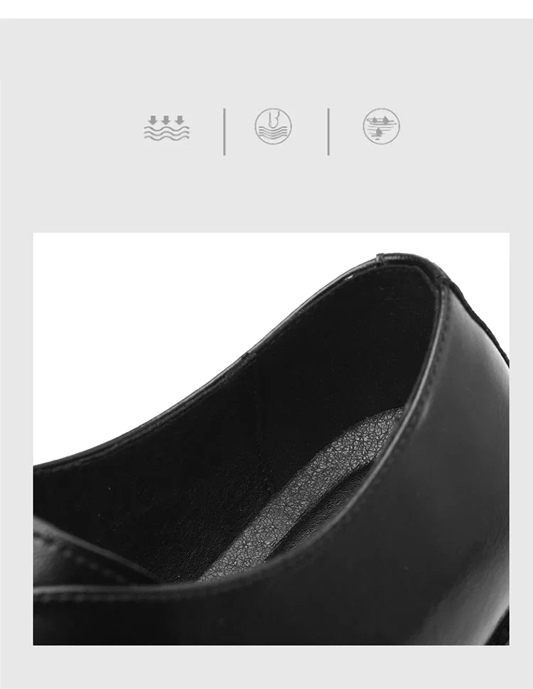 Men's Leather Shoes British Style Business Formal Derby Comfortable Fashionable Casual Footwear-SJ1112