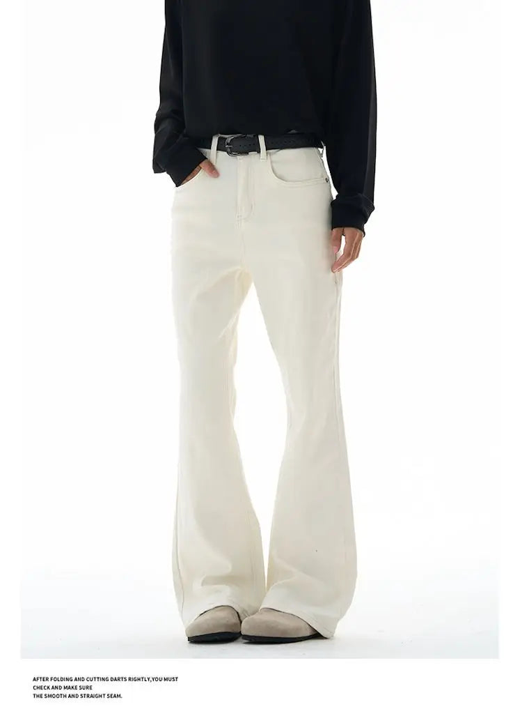 Fashion Men's Vintage Disco Flared Pants Solid Stretch Slim Fit Trousers Hippie Style Casual Wide Leg Pants Male Streetwear