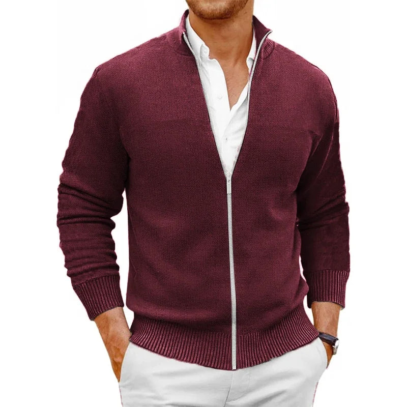 Men's Zipper SweaterCoats Slim Fit Sweaters Stand Cold Blouse Knitwear Fall Winter Cardigan Jumper Warm Streetwear