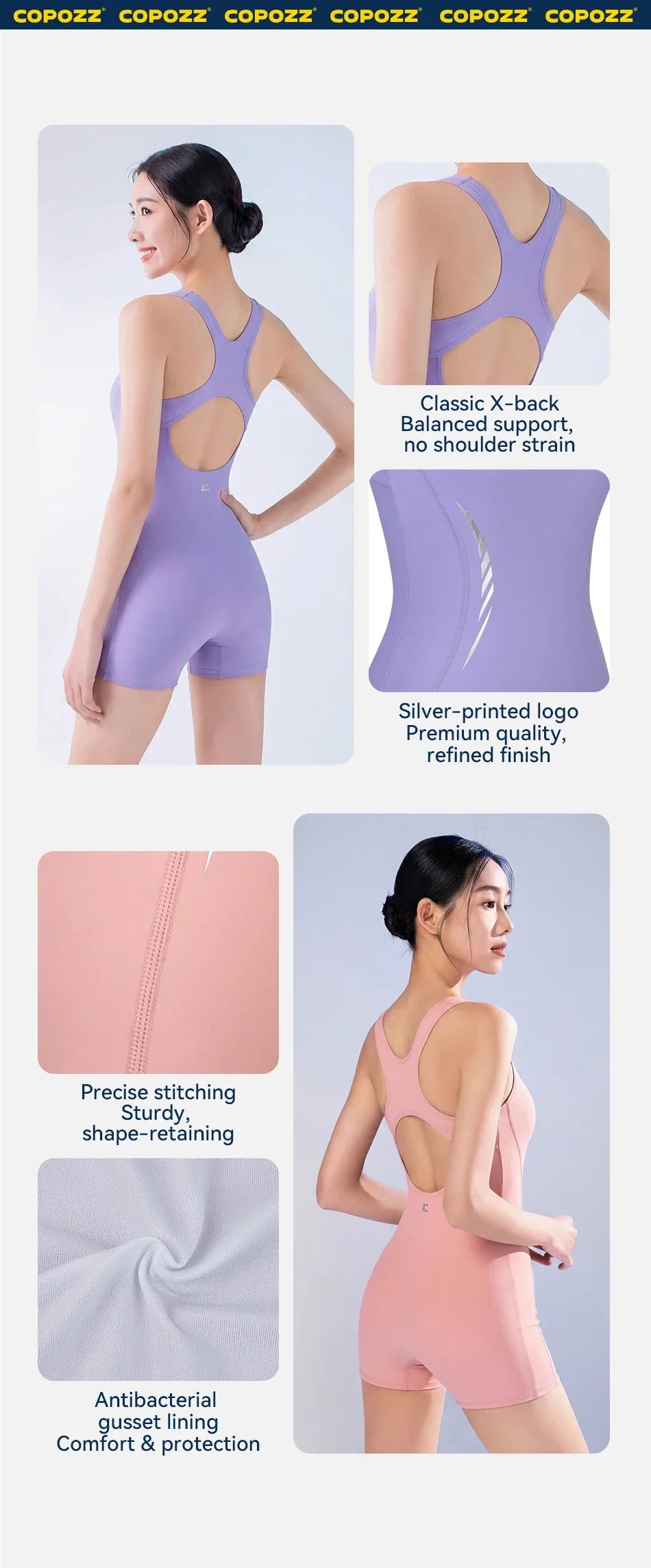 COPOZZ 2026 Sleeveless Women Swimsuit One Piece Rash Guard Sun Protection Swimwear Girls Surfing Bodysuit UPF50+ Bathing Suit