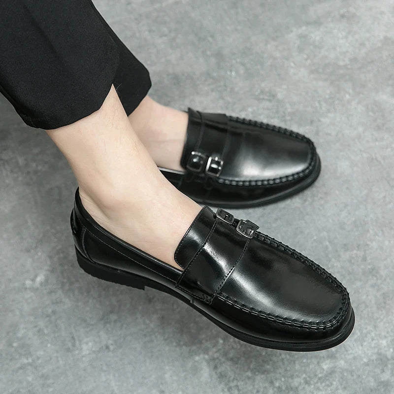 Business men's loafers Comfortable flat bottomed Elegant gentleman style Daily work Outdoor leisure street 38-46 leather shoes