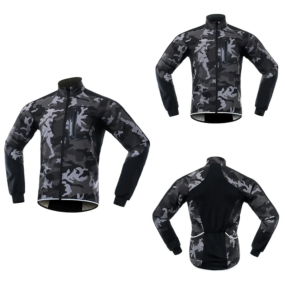 Winter Men's Cycling Jacket Bicycle Softshell Fleece Thermal Motorcycle Windbreaker Raincoats Bike Outdoor Sport BG011
