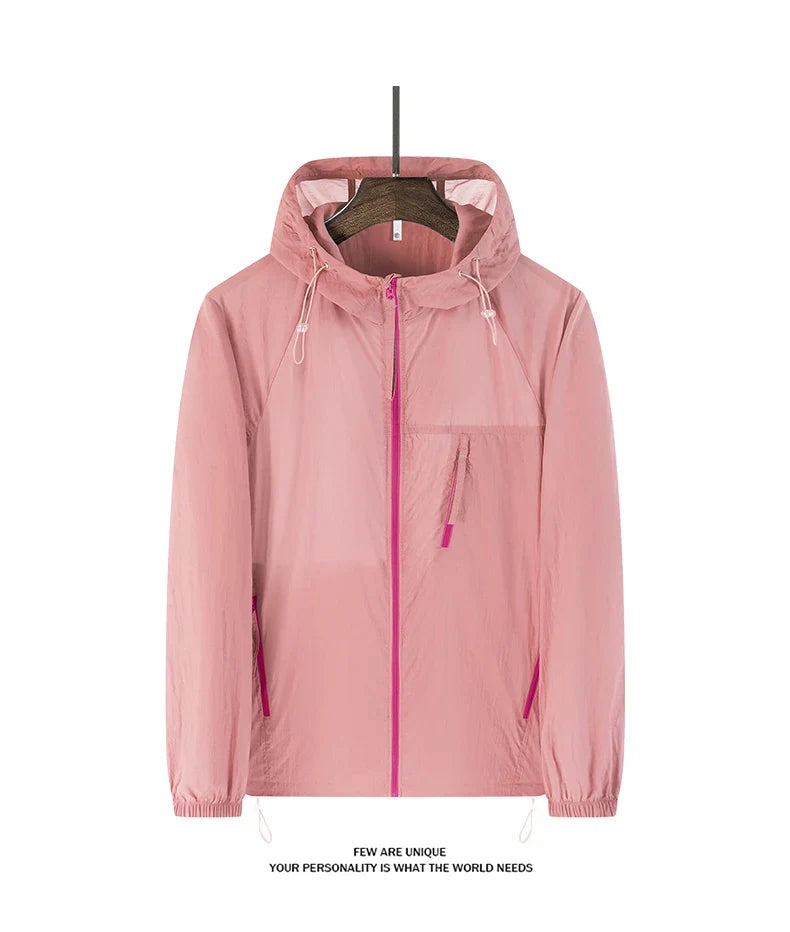 Summer Windbreaker Men Women Lightweight Sun Protection Jacket Unisex Camping Climbing Hiking Outdoor Waterproof Coat