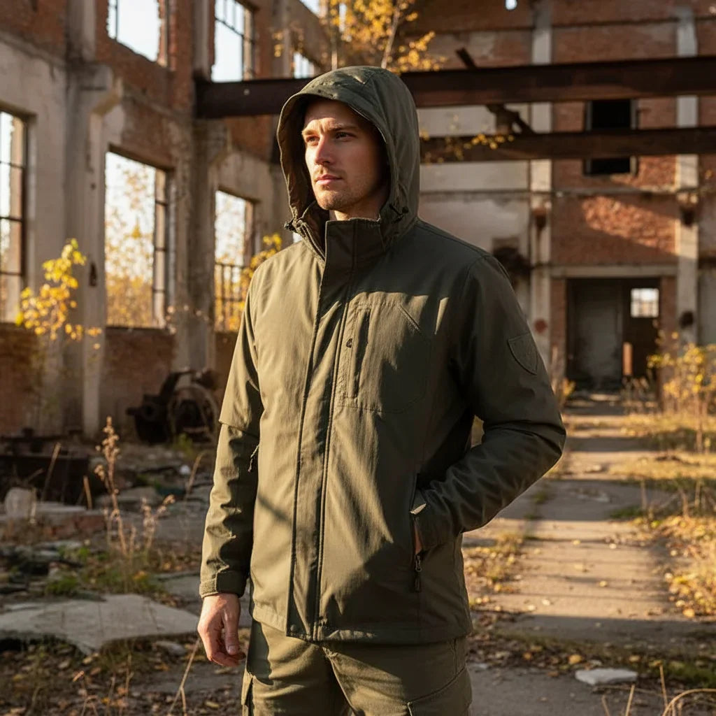 Men’s waterproof hiking jacket, breathable hooded windbreaker, quick dry outdoor coat, autumn, M–5XL