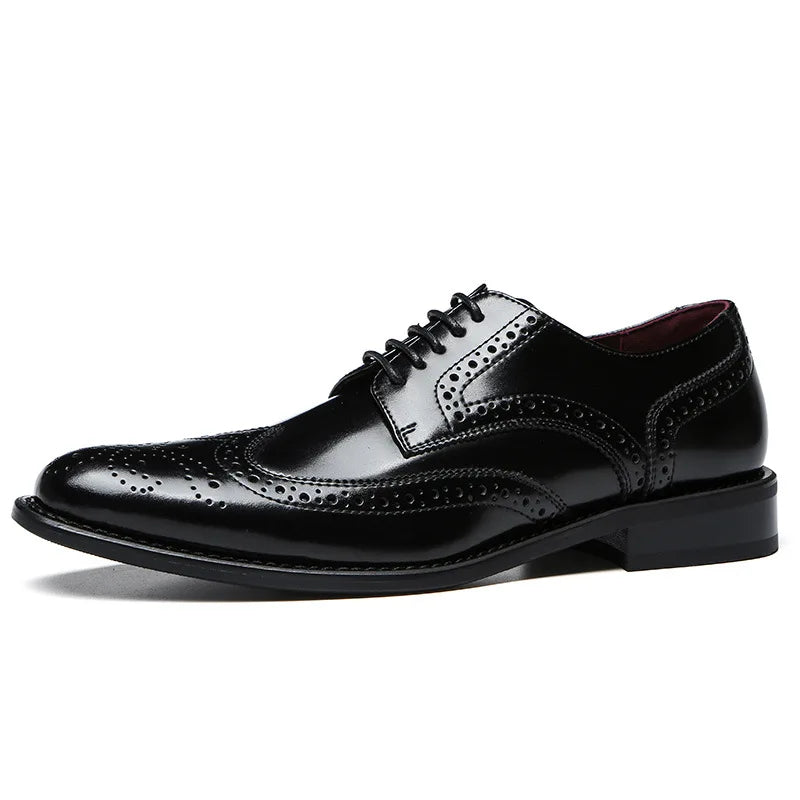 2023 High Quality Handmade Oxford Dress Shoes Men Genuine Cow Leather Suit Shoes Footwear Wedding Formal Italian Shoes Hot