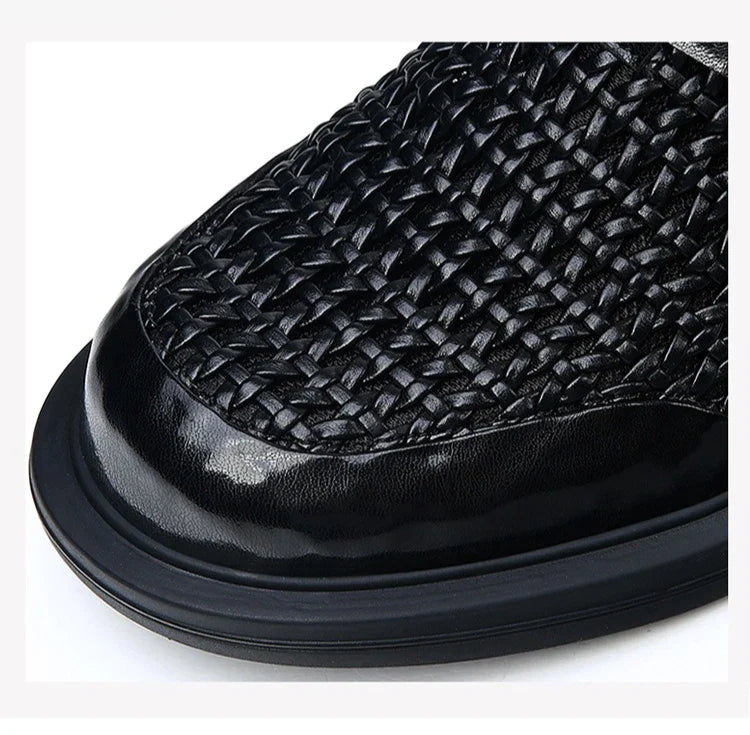 Breathable Hallow Business Leather Shoes for Men Buckle Designer Black Fashion Casual Shoe Male Summer British Elegant Shoes Man