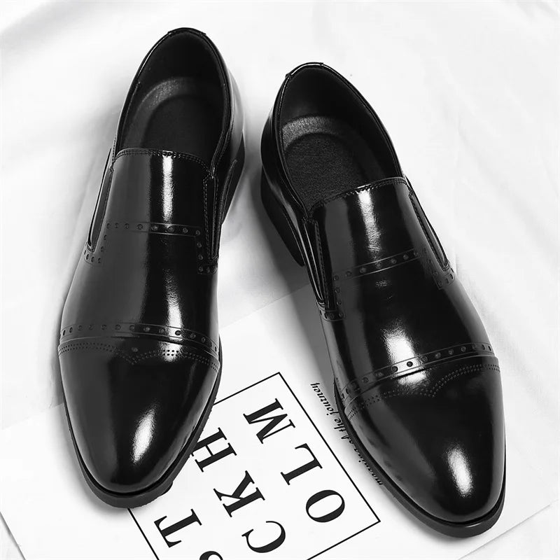 Big Size Dress Shoes for Men Solid Color Summer Autumn Fashion Business Casual Shoes Male British Style Cow Leather Shoe Man