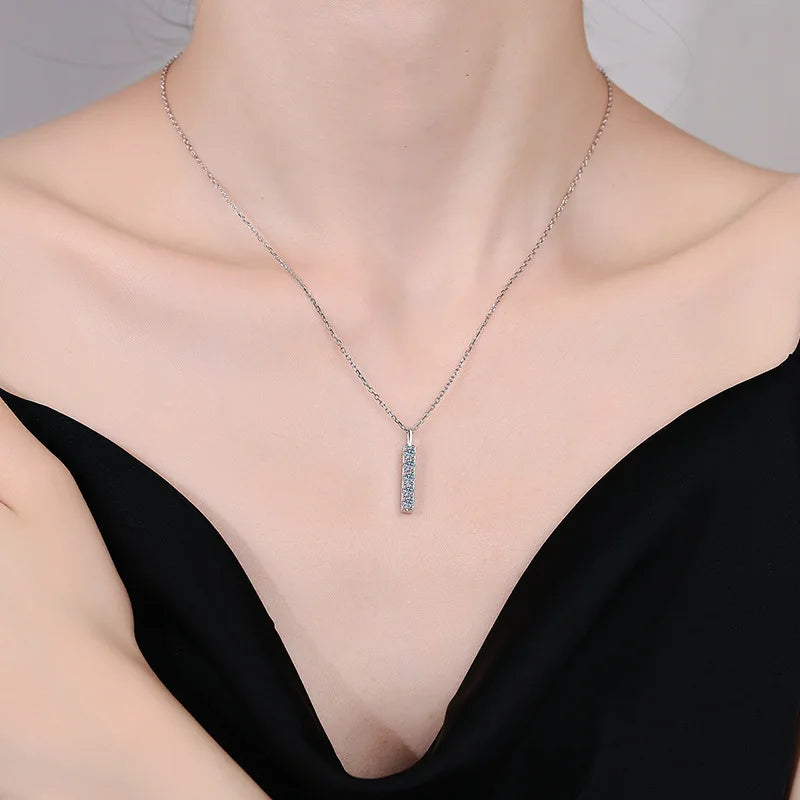 D Color 5 Gems Full Moissanite Necklace for Women Man Sparkling Lab Created Diamond Pendant S925 Sterling Silver 925