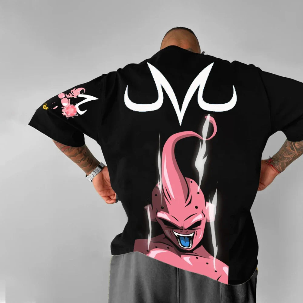 Unisex Dragon Ball Majin Buu Anime Men's T-shirt Summer Oversized Women Short Sleeve Graphic Tee Casual Streetwear Y2k Clothes