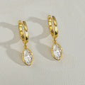Pass Tested 1CTTW Marquise Cut Moissanite Hoop Earrings for Women 18K Plated Wedding S925 Silver Jewelry Birthday Gift