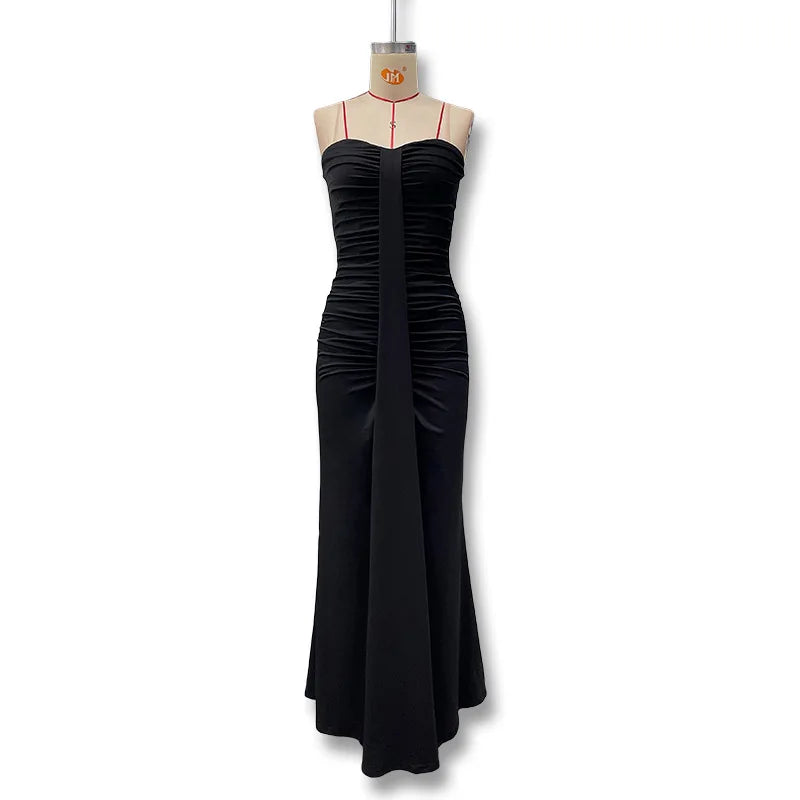 2026 Elegant Strapless Dress Women Classic Patchwork Ribbon Ruched Sexy Birthday Party Skinny Stretch Chic Clubwear Vestidos