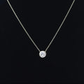 0.5/1/2/3CT Round Bubble Moissanite Pendant Necklaces for Women 925 Silver Bezel Set Solitaire Diamond Necklace with Certificate