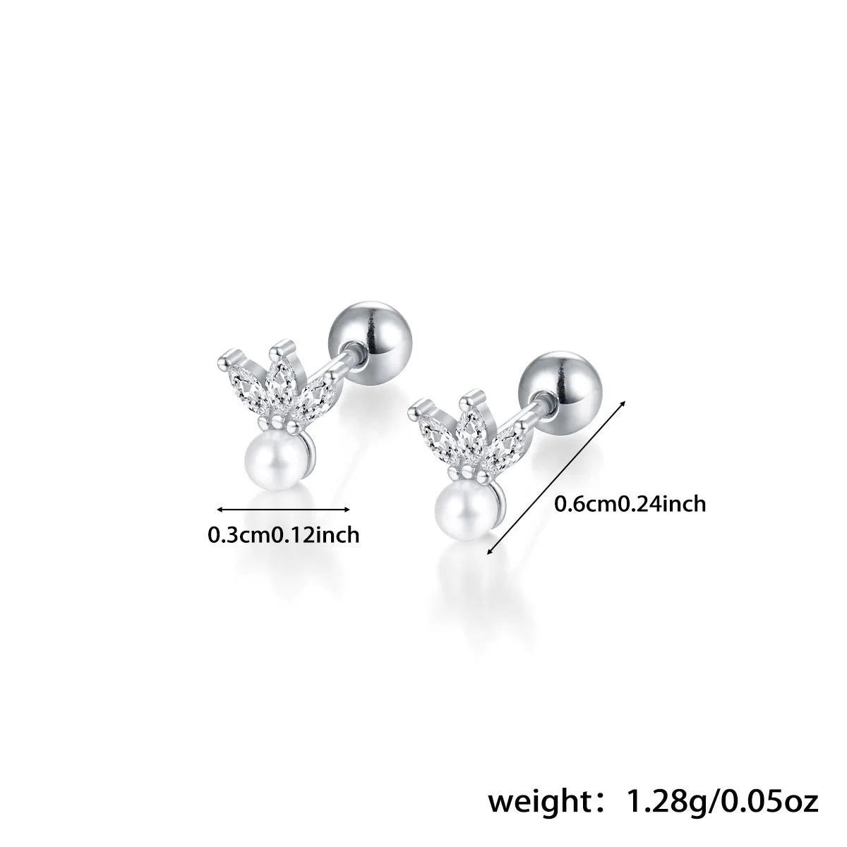 925 Sterling Silver Fashion Love Butterfly Romantic Star Crown Screw Stud Earrings for Women Ear Bone Piercing Jewelry