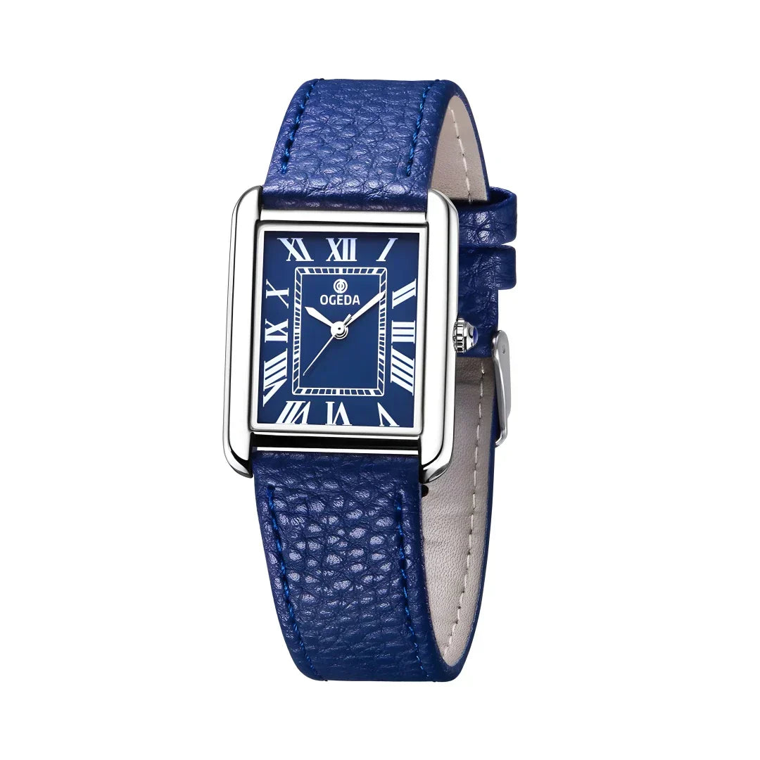 Waterproof Couple Watches Casual Fashion Quartz Stainless Steel Leather Strap Square Dial Men's And Women's Lover Watch