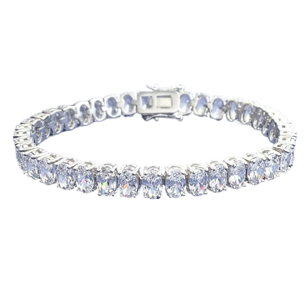 0.5Carat Oval Cut Full Moissanite Tennis Bracelets For Women 100% 925 Sterling Silver D VVS1 Diamond Bangle With  Certificate