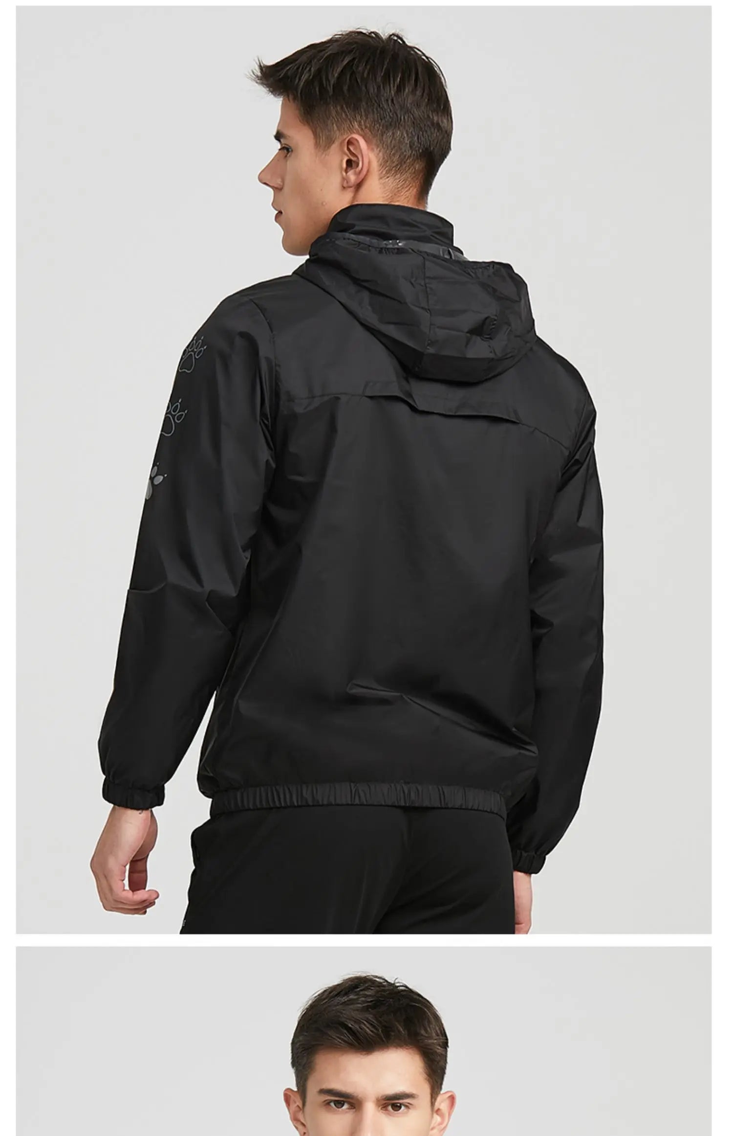 Men's Waterproof Jacket  Windbreaker Soccer Training Lightweight  Training  Outwear Quick Dry Coat  8163WT1001