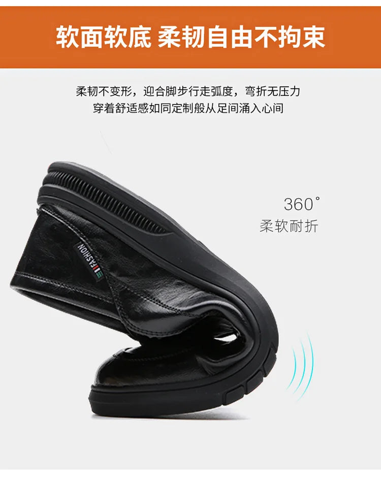 2026 Spring Business Casual Shoes for Men Solid Color New Designer Half Slippers Shoes Male Fashion Soft Sole Leather Shoe Man