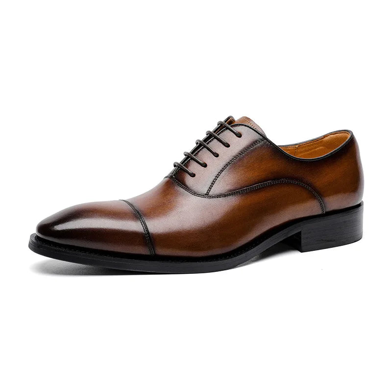 New Style Men's Shoes Formal Dress Shoes Male Oxfords Men Genuine Leather Office Shoes Elegant Wedding Party Lace-up Shoes