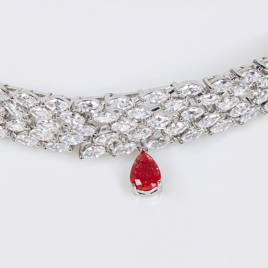Luxury Necklace Pendant Water Drop Jewelry Necklace Earrings Graduation Dress Versatile Set Party Event Wedding S-589