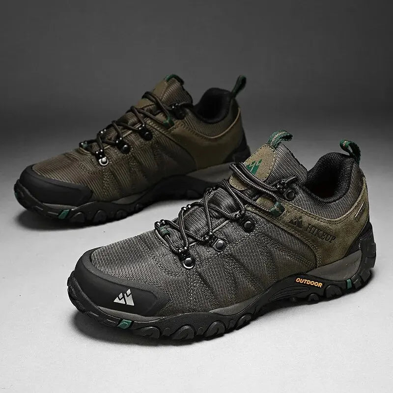 Four-Season Men's Hiking Shoes Outdoor Sports Genuine Leather Wear-Resistant Climbing Shoes Rubber Sole Trekking Sneaker