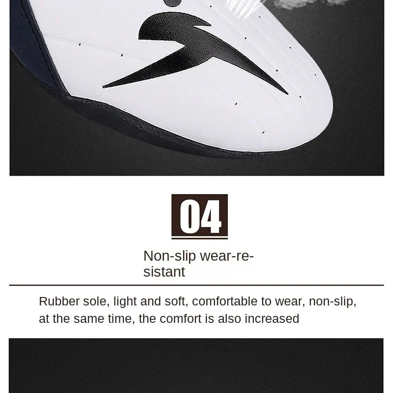 Adult Kids Wear-Resistant Taekwondo Coach Shoes Karate Sneakers Thick Soft Sole Breathable Men Martial Arts Kung Fu Boxing Shoe
