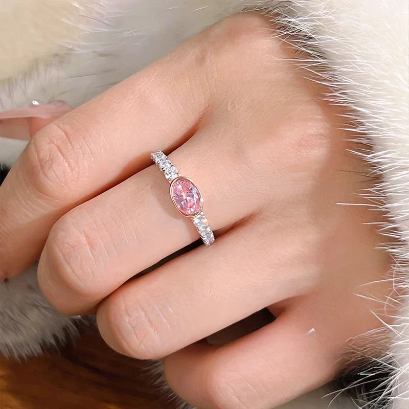 925 silver ring women's French retro Papalacha fashion temperament personality oval egg shape exquisite simple retro