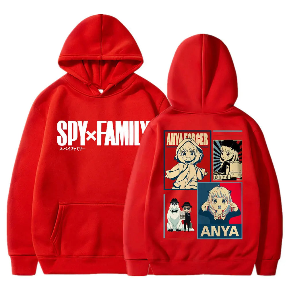 اليابان أنيمي Spy X Family آنيا فورجر هودي للرجال والنساء كاواي مانغا جمالي سويت شيرت صوف كبير الحجم خريف ملابس رياضية كاجوال